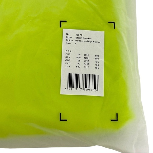 RAINS Reflective‎ Digital Lime Unisex Storm Breaker Jacket | L - Picture 7 of 8